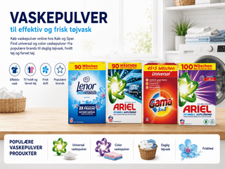 Vaskepulver til tøj fra Ariel Gallus og Passion Gold