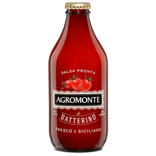 Agromonte Salsa Pronta di Datterino er siciliansk færdig tomatsauce lavet med søde datterino-tomater, perfekt til pasta, pizza, bruschetta, lasagne og hurtig aftensmad. Køb Agromonte tomatsauce online til lav pris — blandt de billigste italienske saucer og dagligvarer. Søgeord: Agromonte tomatsauce, datterino sauce, salsa pronta, italiensk sauce, pastasauce, billigst online, dagligvarer billigst.