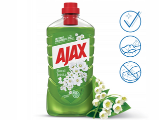 Ajax Spring Flowers Universalvæske 1000ml – grøn rengøringsvæske i stor flaske med blomsterduft, effektiv til rengøring af alle overflader i hjemmet. Ajax Spring Flowers universalrengøring 1L med naturlig blomsterduft, der bringer friskhed ind i hjemmet.
Fjerner effektivt fedt, snavs og genstridige pletter fra køkken- og badeværelsesoverflader.
Ideel til gulvvask og rengøring af alle hårde materialer, samtidig med at den beskytter sarte overflader.