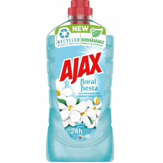 Ajax Universal Rengøring Jasmin 1 L – flaske med universel rengøringsmiddel i jasmin-duft til gulve og overflader. Ajax Universal Rengøring Jasmin 1 liter universalrengøring med frisk og langvarig jasminduft.
Effektiv til gulvvask og rengøring af fliser, køkkenoverflader og hårde gulve i hjemmet.
Fjerner snavs, fedt og pletter uden at efterlade striber og sikrer en skinnende ren finish.
En del af udvalget af billige husholdningsmidler hos Købogspar ApS med hurtig levering og faste lave priser.