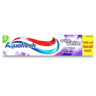 Aquafresh Active White tandpasta 100 ml til hvidere tænder og daglig beskyttelse mod huller.
Effektiv formel hjælper med at fjerne misfarvninger og genskabe tændernes naturlige hvidhed.
Indeholder fluor for stærkere emalje og sundt tandkød med en frisk og ren mundfornemmelse.
Køb prisvenlig tandpasta og personlig pleje hos Købogspar ApS med hurtig levering og faste lave priser. Aquafresh active white tandpasta