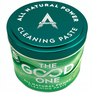 Astonish The Good One Cleaning Paste – Naturlig og effektiv rengøringspasta | Miljøvenlig og veganskAstonish The Good One Cleaning Paste – kraftfuld, naturlig rengøringspasta med miljøvenlige ingredienser. Perfekt til rengøring af køkken, badeværelse og mere. Vegansk og skånsom mod overflader.Astonish The Good One Cleaning Paste 500 g naturlig rengøringspasta med effektiv fjernelse af fedt, snavs og fastbrændte rester.
Økologisk inspireret og vegansk certificeret rengøringsmiddel med frisk myntearoma til 

