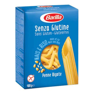 Barilla Senza Glutine Penne Rigate er glutenfri italiensk pasta lavet af majs og ris, med klassisk penneform der holder godt på sauce. Perfekt til tomatsauce, pesto, kødsauce, cremede retter og nem glutenfri aftensmad. Køb Barilla glutenfri pasta online til lav pris — blandt de billigste glutenfri dagligvarer. Søgeord: Barilla glutenfri pasta, Penne Rigate glutenfri, pasta 400 g, majs og ris pasta, billigst online, dagligvarer billigst.