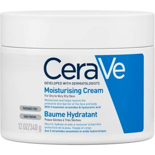 CeraVe Moisturising Cream – dybdegående fugt til tør og meget tør hud. Beriget med ceramider og hyaluronsyre for langvarig hydrering og hudbarrierebeskyttelse.