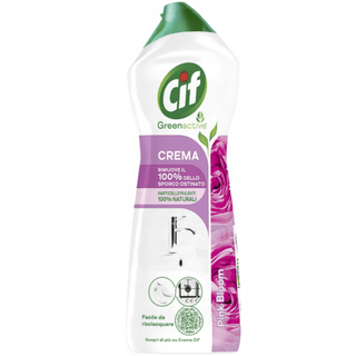 Cif Greenactive Crema Pink Bloom er en effektiv rengøringscreme til fjernelse af genstridigt snavs på hårde overflader i køkken og badeværelse. Produktet er velegnet til håndvaske, armaturer, fliser og andre vaskbare overflader og efterlader en frisk blomsterduft.
