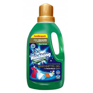 Der Waschkönig CG Universal vaskemiddel gel er et flydende vaskemiddel til daglig tøjvask. Gelen er velegnet til både farvet og hvidt tøj og hjælper med at fjerne pletter effektivt. Den store familiepakke rækker til op til 54 vaske.
