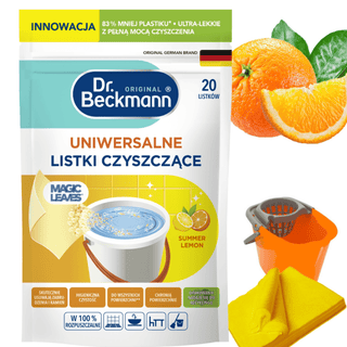 Dr. Beckmann Universal Cleaning Sheets Summer Lemon – opløselige rengøringsark, citrusduft, instruktion og anvendelse til gulve og overflader