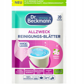 Dr. Beckmann Universalrengøringsark Spring Fresh – opløselige rengøringsark 20 stk, effektiv forårsduft til gulve og overflader