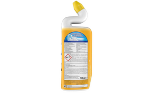 Duck Toilet Rens Citrus 750 ml – detaljeret produketiket med gelrenseformel, der bekæmper kalk, snavs og bakterier og giver frisk citrusduft ved hver rengøring WC Ente Citrus Splash Toiletgel – Brugsanvisning & Produktinformation Bagside af WC Ente Citrus Splash toiletgel med brugsanvisning, sikkerhedsadvarsler, indholdsstoffer og miljøinformation, 750 ml.