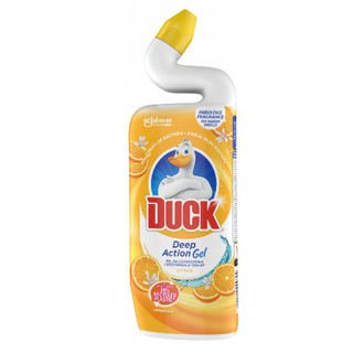 Duck Toilet Rens Citrus 750 ml – gelbaseret toiletrens med langtidsholdbar citrusfriskhed, effektiv kalkfjerning og hygiejnisk rengøring til toilet og badeværelse