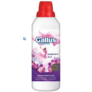 Gallus Professional Color Vaskemiddel 1L – kraftfuld 4-i-1 vaskegel specielt udviklet til farvet tøj. Effektivt vaskemiddel til farvede tekstiler, der beskytter farverne og forhindrer falming vask efter vask. Fjerner pletter og snavs allerede fra 30°C og fungerer optimalt ved 40°C og 60°C. Velegnet til daglig brug i alle typer vaskemaskiner samt til håndvask. Koncentreret formel giver rene,.Gallus Professional Color vaskemiddel 1 liter – skånsom farvebevarende sæbe til 25 vaske for rene og levende tekstiler