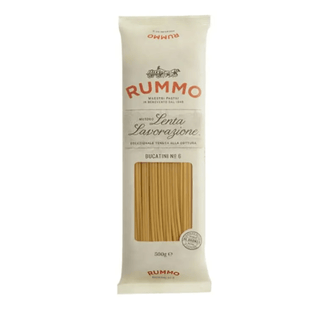 Rummo Bucatini Nr. 6 er italiensk kvalitetspasta med hul midte og god al dente konsistens, perfekt til tomatsauce, carbonara, amatriciana, kødsauce og nem aftensmad. Køb Rummo pasta online til lav pris — blandt de billigste valg til italiensk madlavning. Søgeord: Rummo Bucatini, bucatini pasta, hul spaghetti, pasta 500 g, italiensk pasta, billigst online, dagligvarer billigst.