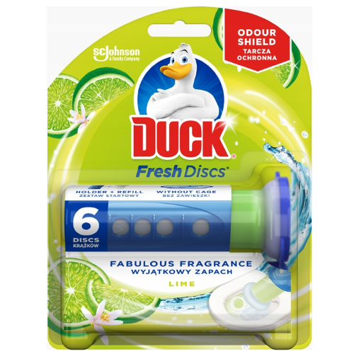 Duck | Toilet Gel Discs Lime Fresh Discs | 36 ml (holder + 6 skiver) | 29.95/Stk