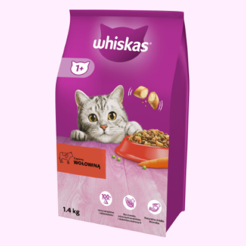 Whiskas | Tørfoder M. Oksekød | 1.4 kg | 42.82/Kg.