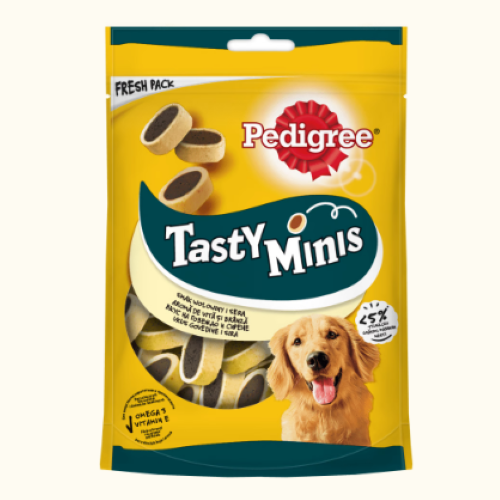 Pedigree | Tasty Minis m. ost og oksekød | 140 | 106.78/Kg.