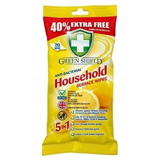 Green Shield antibakterielle servietter Citrus – pakke med 70 renseservietter med frisk citrusduft