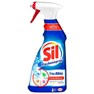 Sil Pletfjerner 500 ml spray – effektiv og universel pletfjerner til alle typer tekstiler og farver. Fjerner fedtpletter, kaffe, vin, frugt, makeup og proteinpletter med hurtig Multi-Aktiv formel. Kan bruges på både hvide og farvede tekstiler samt sarte materialer ved 30–60°C. Praktisk sprayflaske til præcis påføring og målrettet pletbehandling før vask. Ideel til daglig pletfjerning i hjemmet. Køb Sil pletfjerner online hos .Sil pletfjerner spray 500 ml – effektiv mod alle typer pletter på tøj og tekstiler