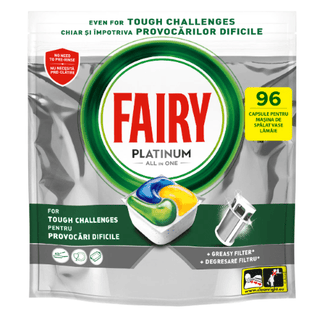 2 stk. Fairy Opvasketabs Platinum All-in-One Lemon 96 stk.