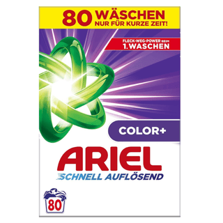Ariel Vaskepulver Color 4,8 kg i original emballage – effektivt farvevaskepulver, der beskytter farver, fjerner pletter og efterlader tøjet friskt og rent.