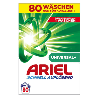 Ariel Vaskepulver Universal 4,8 kg i original emballage – kraftfuldt vaskepulver, der giver dybt rent og friskt tøj ved hver vask.