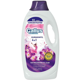 Gallus Professional Color 4-i-1 Vaskegel 1,98L / 55 vaske i original emballage – flydende vaskegel til farvet tøj, der beskytter farver, fjerner pletter og giver en frisk duft.