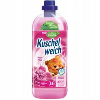 Kuschelweich skyllemiddel Pink Kiss 1 L – flaske med blødgørende skyllemiddel og frisk blomsterduft