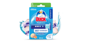 Duck Fresh Discs Marine Starter Kit – Effektiv toiletrens

 Duck Fresh Discs Marine Starter Kit toiletrens med 360° rengøringseffekt og frisk marine duft, miljøvenlig emballage, 36 ml.

