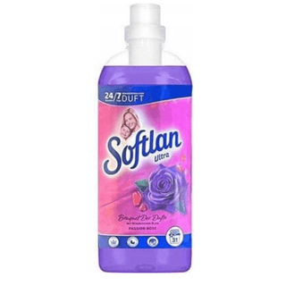 Softlan Bouquet of Roses skyllemiddel 650 ml – lyserød flaske med rosenduft, langtidsvirkende blødgører der efterlader tøjet silkeblødt, lettere at stryge og mindre statisk, dermatologisk testet formel, beskytter tekstilernes fibre og giver elegant, romantisk duft af roser – ideel til maskinvask og daglig brug