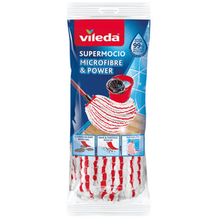Vileda SuperMocio Microfibre & Power er et effektivt moppehoved med mikrofiber, der fjerner snavs, hår og bakterier fra gulve. Perfekt til daglig rengøring i køkken, bad og hjem. Køb Vileda moppehoved online til lav pris — blandt de billigste rengøringsprodukter og dagligvarer. Søgeord: Vileda SuperMocio, moppehoved, mikrofiber moppe, gulvrengøring, rengøring, billigst online, dagligvarer billigst.