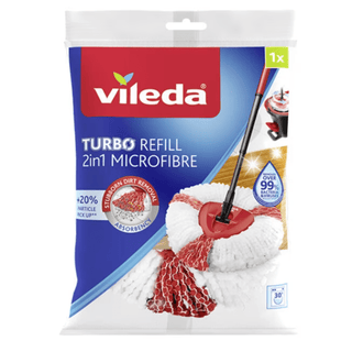 Vileda Turbo 2in1 Microfibre Refill er et effektivt moppehoved til Vileda Turbo moppe, med mikrofiber der fjerner snavs, hår og bakterier fra gulve. Perfekt til daglig rengøring i køkken, bad og hjem. Køb Vileda refill moppehoved online til lav pris — blandt de billigste rengøringsprodukter og dagligvarer. Søgeord: Vileda Turbo refill, Vileda moppehoved, 2in1 mikrofiber, gulvrengøring, rengøring, billigst online, dagligvarer billigst.