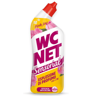 WC Net Sensorial Gel Pink Joy toiletrens med blomsterduft og kalkfjernende effekt, som giver frisk duft i op til 7 timer
