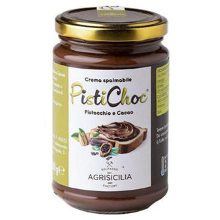 Agrisicilia PistiChoc smørecreme med pistacie og kakao, 360 g, italiensk chokoladecreme til brød, kager og desserter
