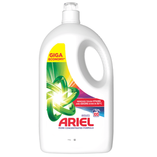 Ariel Color vaskemiddel Giga Economy 100 vaske – flydende vaskemiddel til farvet tøj, fjerner pletter og lugt ved 30 grader
