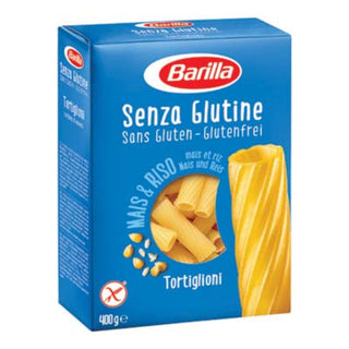 Barilla Senza Glutine Tortiglioni glutenfri pasta, 400 g, lavet af majs og ris til italienske pastaretter

