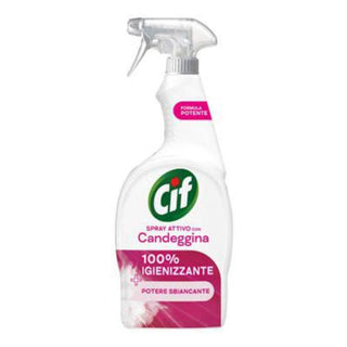 Cif aktiv rengøringsspray med blegemiddel til hygiejnisk rengøring og effektiv fjernelse af snavs på vaskbare overflader
