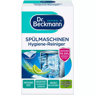 Dr. Beckmann hygiejnerens til opvaskemaskine fjerner fedt, dårlig lugt samt 99,99 % af bakterier og svampe
