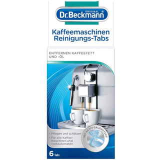 Dr. Beckmann rensetabletter til kaffemaskiner, 6 stk., fjerner kaffeolie og fedt og hjælper med at holde maskinen ren
