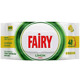 Fairy universalrengøringsservietter med citronduft, 100 stk., til hurtig rengøring af forskellige overflader i hjemmet

