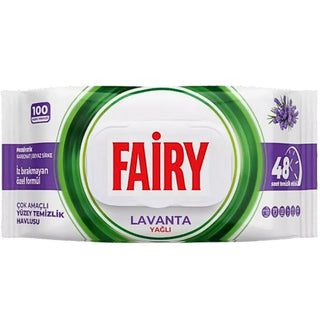 Fairy universalrengøringsservietter med lavendelduft, 100 stk., til rengøring af forskellige overflader i hjemmet
