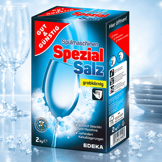 G&G Spezial Salz opvaskemaskinesalt 2 kg – grovkornet salt til opvaskemaskine, der hjælper med at reducere kalkaflejringer, beskytte glas og service samt holde opvaskemaskinen ren og effektiv ved regelmæssig brug
