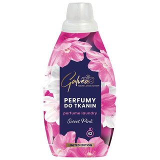 Galvea Aroma Collection Sweet Pink perfume laundry liquid 756 ml in floral pink bottle packaging.