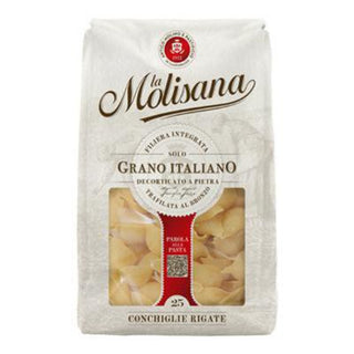 La Molisana Conchiglie Rigate nr. 25 italiensk fuldkornspasta af 100% italiensk durumhvede
