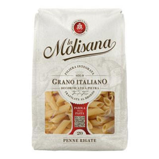 La Molisana Penne Rigate nr. 20 fuldkornspasta af italiensk durumhvede, velegnet til pastaretter med fyldige saucer