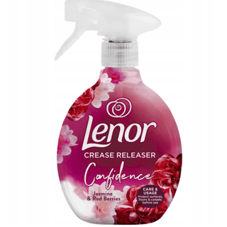 Lenor Crease Releaser Confidence Jasmine & Red Berries er en praktisk tekstilspray, der hjælper med at reducere folder i tøj og opfriske tekstiler mellem vask. Sprayen er velegnet til skjorter, bluser, kjoler, gardiner, puder, sengetøj og andre tekstiler, der hurtigt skal se friske ud og dufte behageligt. Den efterlader en frisk og feminin duft af jasmin og røde bær. Søgeord: Lenor Crease Releaser, Confidence Jasmine Red Berries, tekstilspray, folderfjerner spray, spray til tøj, tøjfrisker, duftspray.