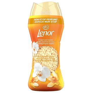 Lenor Gold Orchid & Vanilla duftperler til vask giver tøjet en luksuriøs og langvarig duft af gylden orkidé og vanilje. Duftperlerne tilsættes direkte i vaskemaskinens tromle før vask og er ideelle til tøj, håndklæder, sengetøj og tekstiler, der skal dufte friskt og behageligt i længere tid.
