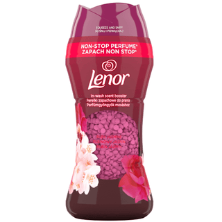 Lenor Ruby Jasmine duftperler til vask giver tøjet en intens og langvarig duft af jasmin og blomster. Duftperlerne tilsættes direkte i vaskemaskinens tromle før vask og er perfekte til tøj, håndklæder, sengetøj og tekstiler, der skal dufte friskt i længere tid.
