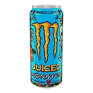 Monster Juiced Mango Loco energidrik 500 ml med tropisk mangosmag og frugtjuice
