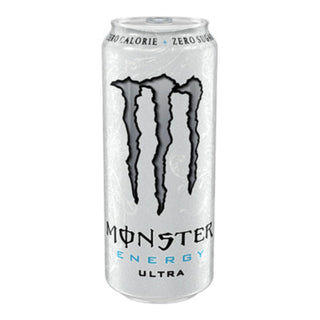 Monster Ultra White sukkerfri energidrik 500 ml i hvid dåse med frisk citrussmag
