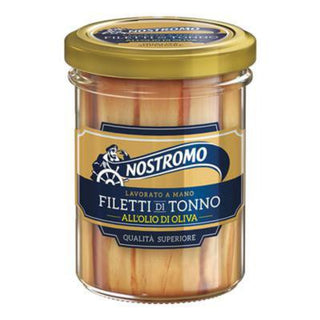 Nostromo Filetti di Tonno italienske tunfileter i olivenolie på glas
