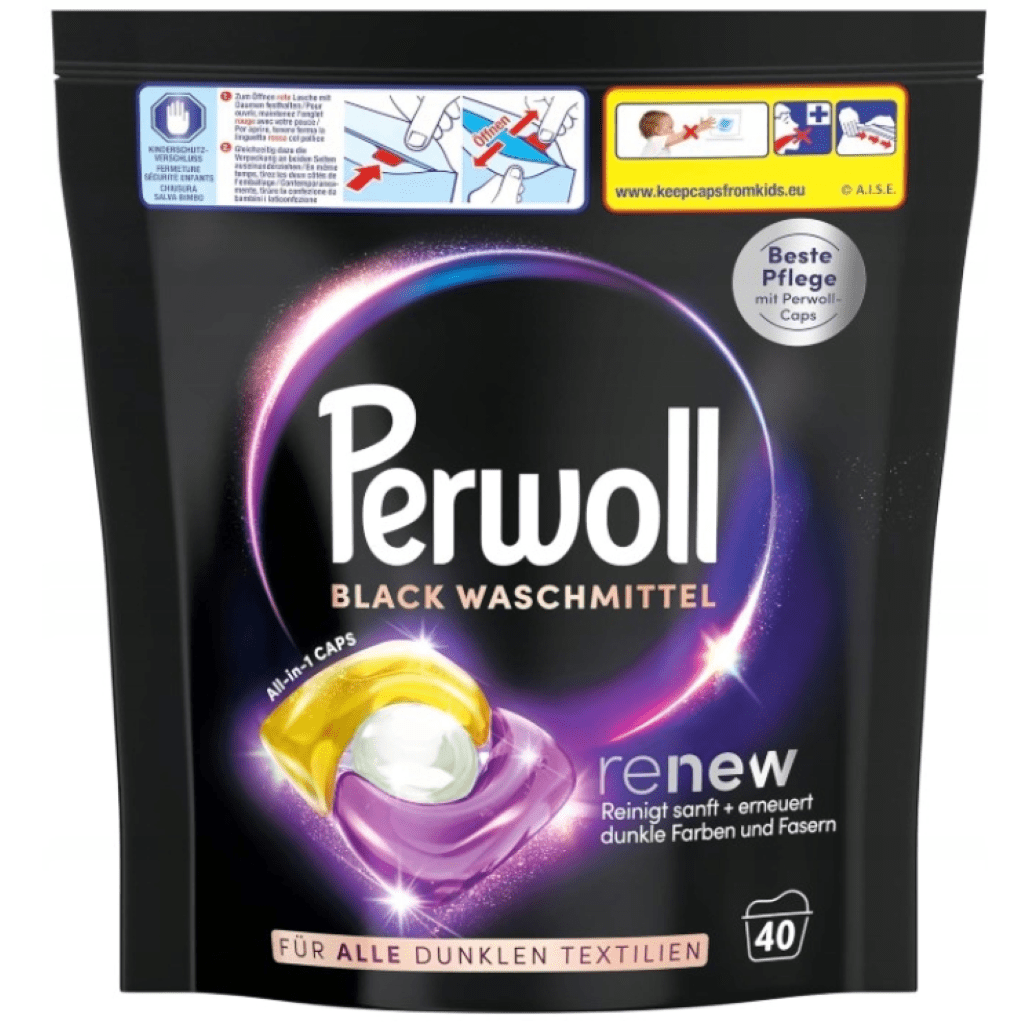 Perwoll Renew Black vaskekapsler 40 stk – Køb og spar